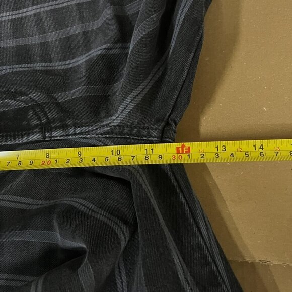 Boyish KIRBY Womens Stripe Straight Leg Jean Sz 26 in DELIVERANCE Black White - Picture 7 of 10